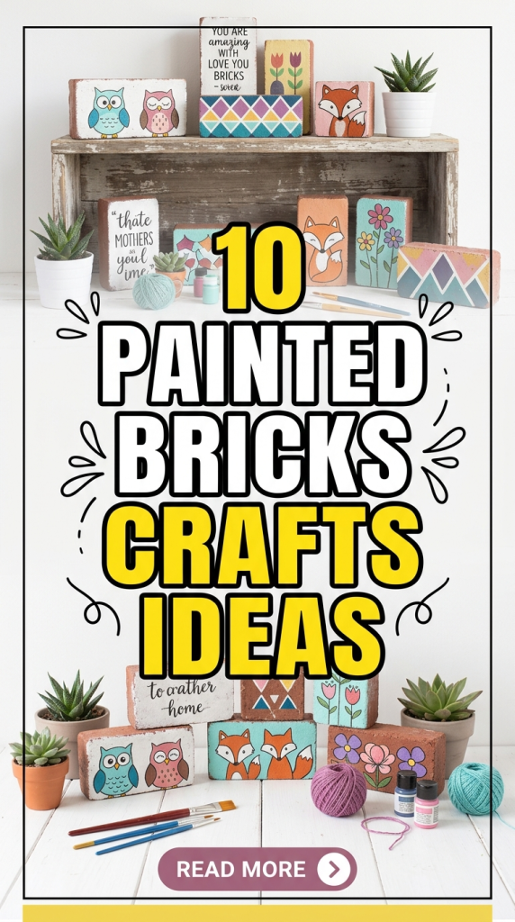 10 Painted Bricks Crafts Ideas