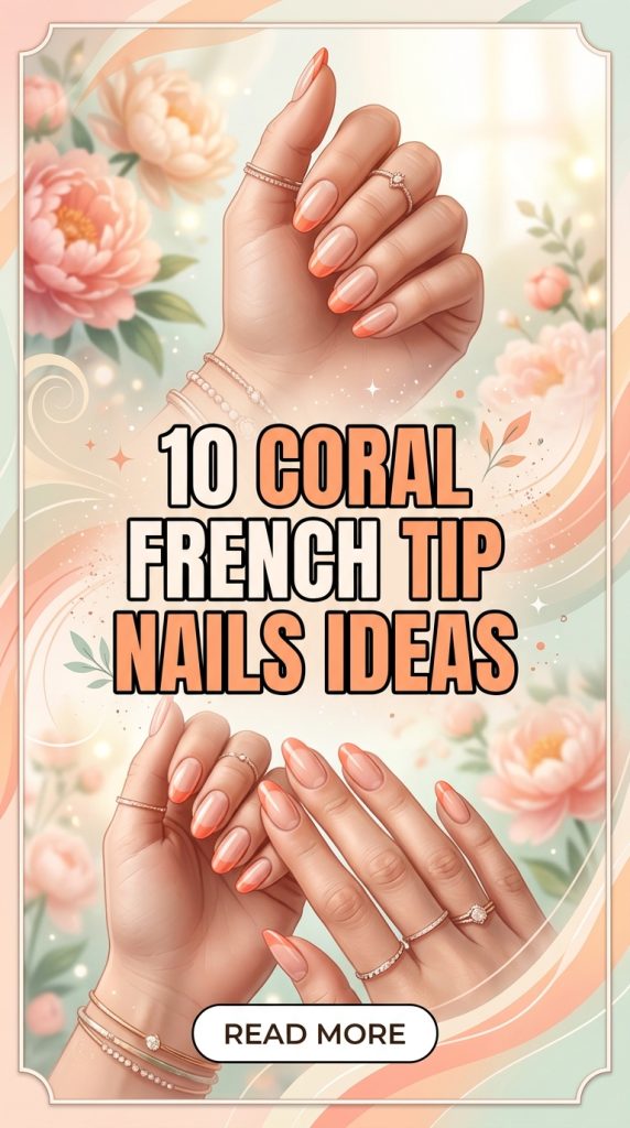 10 Coral French Tip Nails Ideas