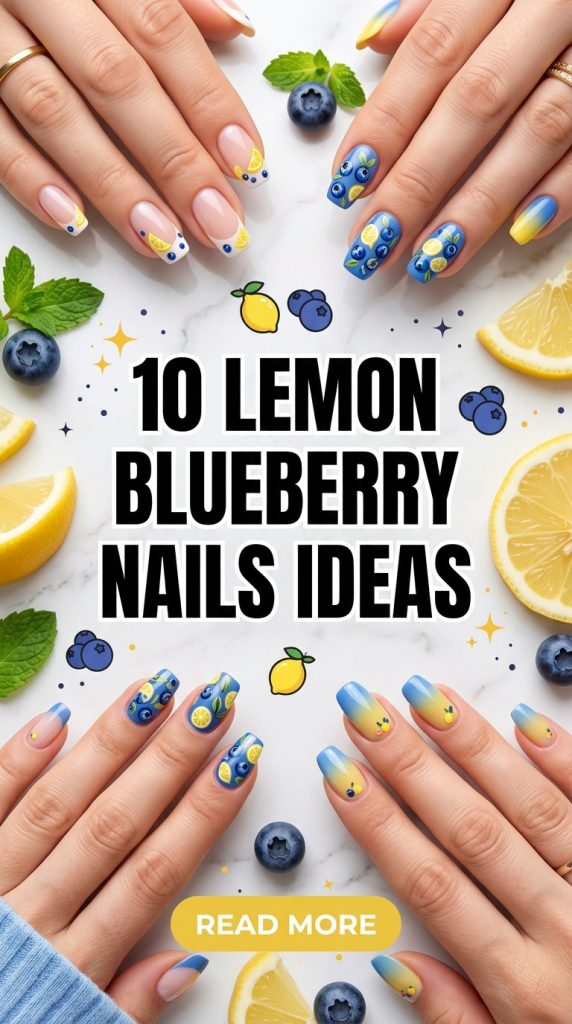 10 Lemon Blueberry Nails Ideas
