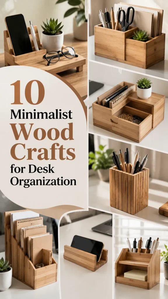 10 Minimalist Wood Crafts for Desk Organization