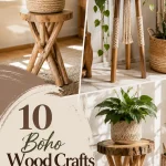 10 Boho Wood Crafts Ideas for Plant Stands